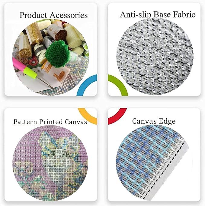 MIAOLLUN Latch Hook Kits, Pig Latch Hook Rug Kit for Adults Beginners with Color Printed DIY Crafts Needlework Arts Sewing Carpet for Home Decor Gift 52X38cm/20.5X15 Inch