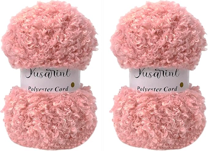 (32 Colors Available) Yusarinl 2 Skeins Teddy Bear Yarn,Fuzzy Yarn for Crochet Polyester Plush Fur for Crafts Fluffy Fuzzy for Knitting(6.7 oz, 80 yds)-Ruddy Pink