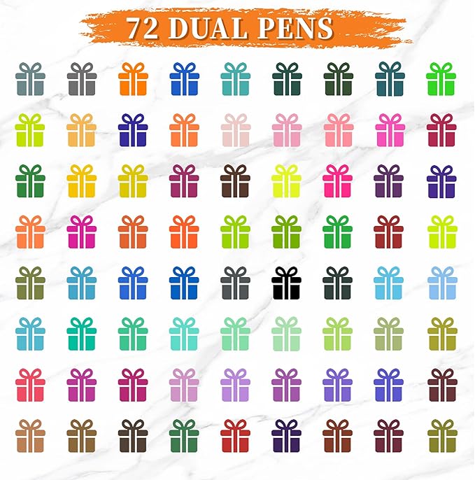 TBC The Best Crafts Dual Markers Brush Pens, 72 colors Art Marker Art Markers Gifts for Teens,Double Tip Colored Pen for Adult Coloring Books Coloring Writing