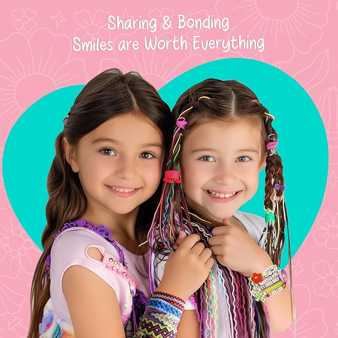 bracelet making kit for girls - friendship bracelet kit - christmas gifts for ages 6 7 8 9 10 11 12 year old girl birthday gifts, arts and crafts for kids ages 8-12 teen string bracelets maker pink