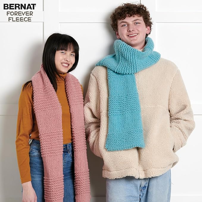 Bernat Forever Fleece Lunar Gray Yarn - 2 Pack of 280g/9.9oz - Polyester - 6 Super Bulky - 194 Yards - Knitting/Crochet