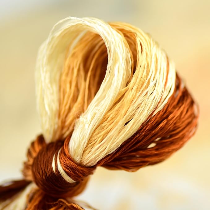 Natural 100% Silk Thread, Handmade Embroidery Thread Silk Floss 9 Colors 110m Each (46)