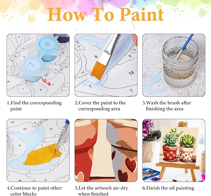 Framed Paint by Numbers Kit for Adults Beginner Succulent, Adult Paint by Number Kits on Canvas Framed Plant, DIY Acrylic Oil Painting by Numbers with Frame, Perfect for Home Decor Gift 10 X 10 Inch