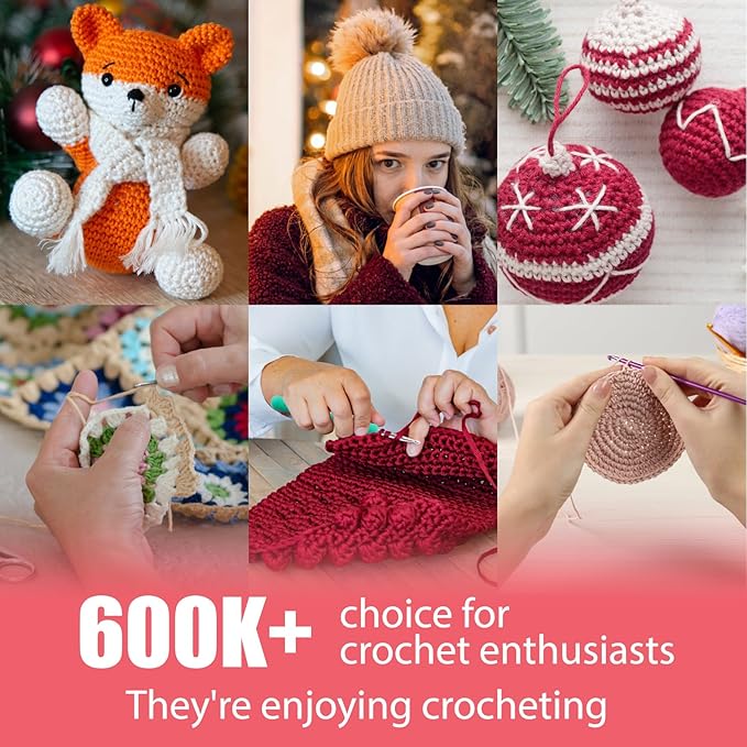 Katech Crochet Hooks Kit with Case, 85-Piece Crochet Hooks Set, Ergonomic Crochet Hook Crochet Needles Weave Yarn Kits DIY Hand Knitting Art Tools for Beginners and Experienced Lovers