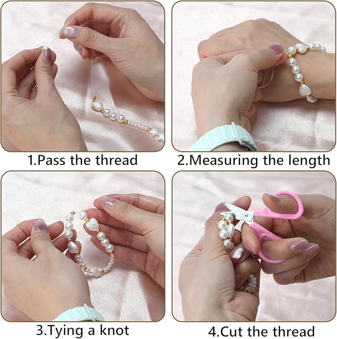 DIY Pearl Bracelet Making Kit-720pcs Real Shell Pearls & Starter Tool Set,Jewelry Craft Supplies for Women,Creative Beading Kit with Storage Box-Ideal for Birthday,Party Favors（720PCS）