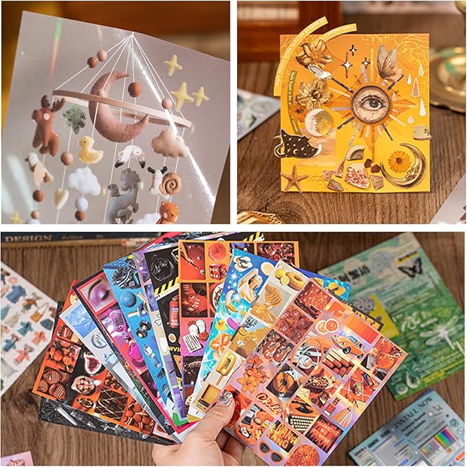 1600+ Pcs Vintage Sticker Books for Scrapbook Supplies & Junk Journal Supplies - Retro Y2K Stickers (Glossy/Matte/Textured) | Ephemera, Journal Supplies, Craft Embellishments