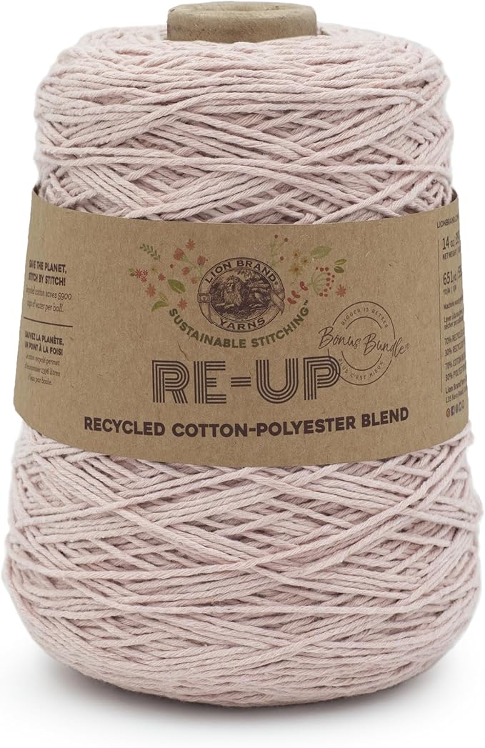 Lion Brand Yarn Re-Up Yarn Bonus Bundle, Rosewater