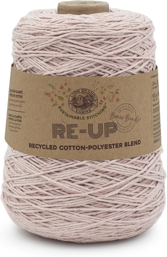Lion Brand Yarn Re-Up Yarn Bonus Bundle, Rosewater