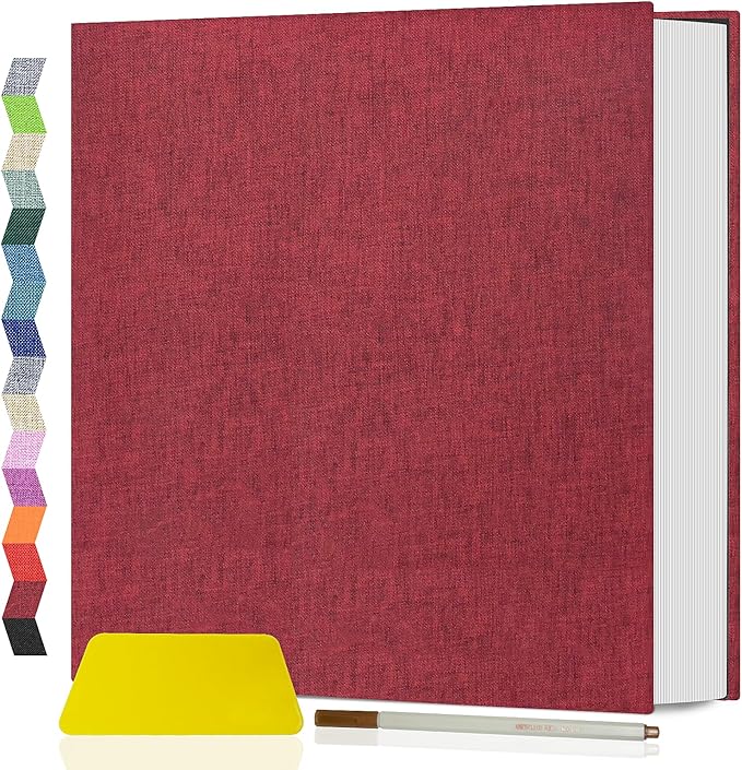 Popotop Photo Album Self Adhesive Scrapbook Album for 4x6 5x7 8x10 Pictures DIY Photo Book as Scrapbooking Supplies Kits, Birthday Gifts for Women Mom Wedding Baby Family Travel