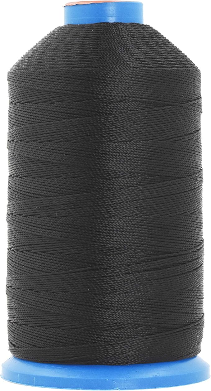 Mandala Crafts Size 277 840D T270 Bonded Nylon Thread - Black 800 YDs Tex 270 Heavy Duty Sewing Threads for Leather, Jeans, Weaving, Outdoor Marine Upholstery