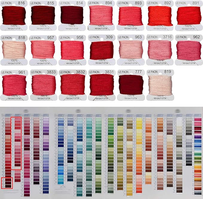 Premium Rainbow Color Embroidery Floss bobbins - Cross Stitch Threads - Friendship Bracelets Floss - Crafts Floss - 20 Bobbins Per Pack Embroidery Floss,Pink Gradient