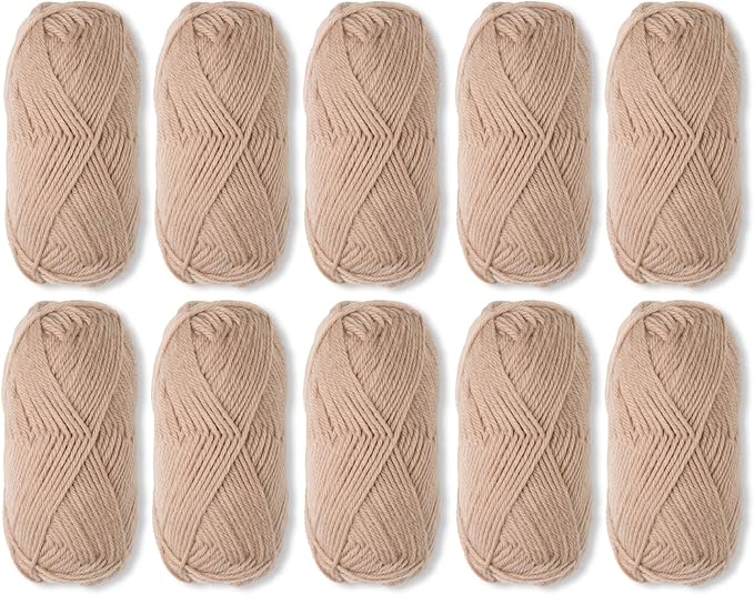 Knit Picks Wool of The Andes Worsted Weight 100% Wool Yarn Multi Pack (10 Balls - Almond)