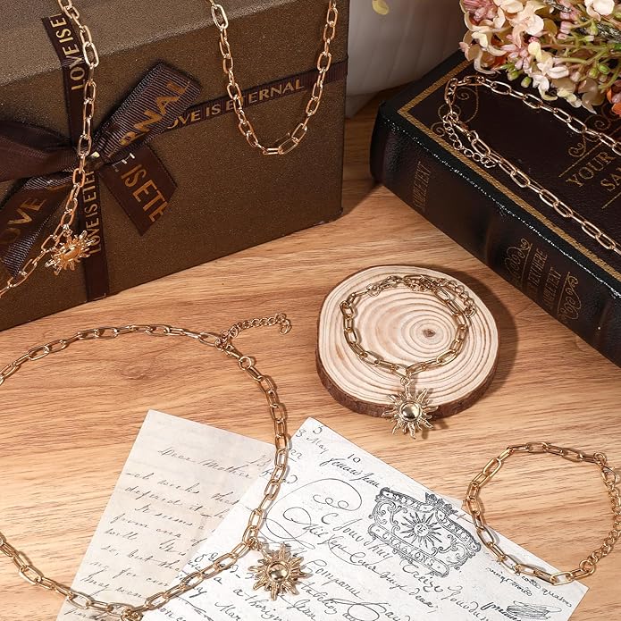 20pcs Charm Necklace Bracelets Making Kit, Paperclip Necklace for Women, Adjustable Charm Bracelet Jewelry Supplies, Stainless Steel Gold Chain with Lobster Clasps for Jewelry Making