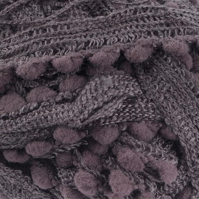 JubileeYarn Fishnet Pom Pom Yarn - 50g Mini Bonbons - Carbon - 6 Skeins