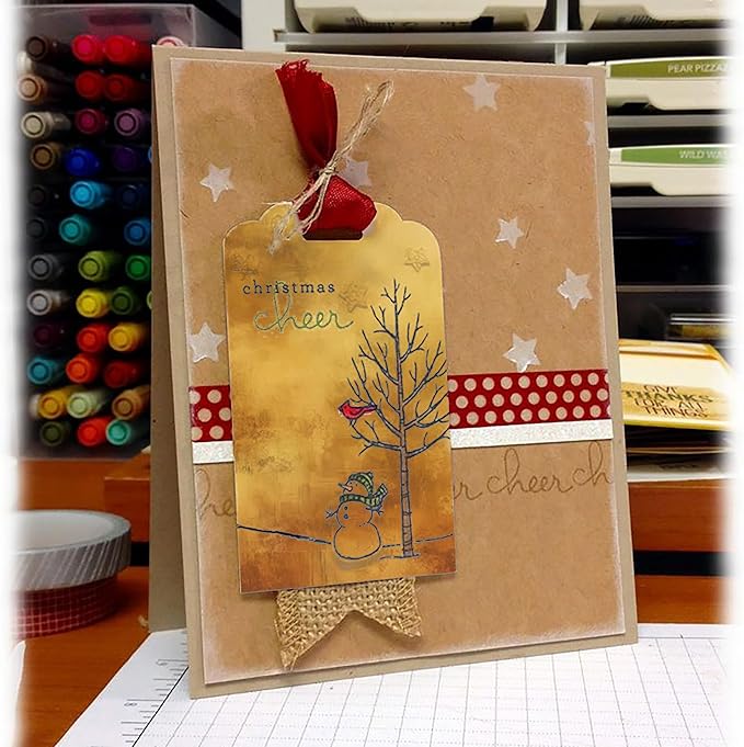 Christmas Pattern Scrapbook Paper, 6 Inch Card Production Supplies, 24 Sheets Single Sided Acid-Free Cardstock Greeting Card, Handmade Gift Journaling Craft Kits (L-style)