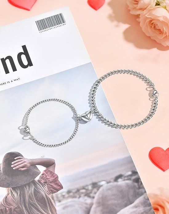Permanent Couples Matching Bracelets Kit - DIY Bracelet Set Cuban Adjustable Link Bracelets Gifts for Boyfriend, Valentines Day Gifts for Him Her Matching Bracelets Unique Jewelry Gift for Anniversary Birthday