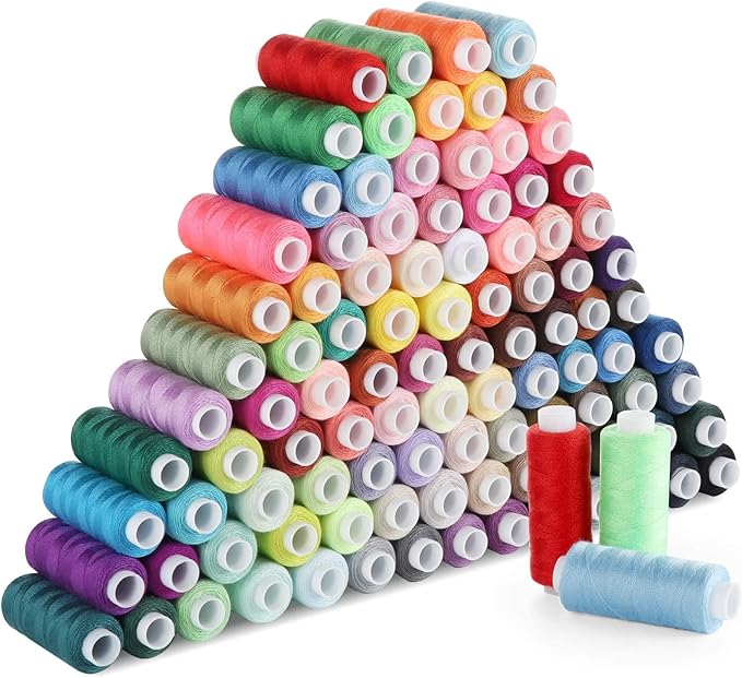 All Purpose Sewing Thread, Lemonfilter 100 Color Sewing Thread Assortment 300 Yards Each Spool Polyester Thread for Sewing, Hilos para Coser for Machine Sewing, Hand Stitching or Embroidery