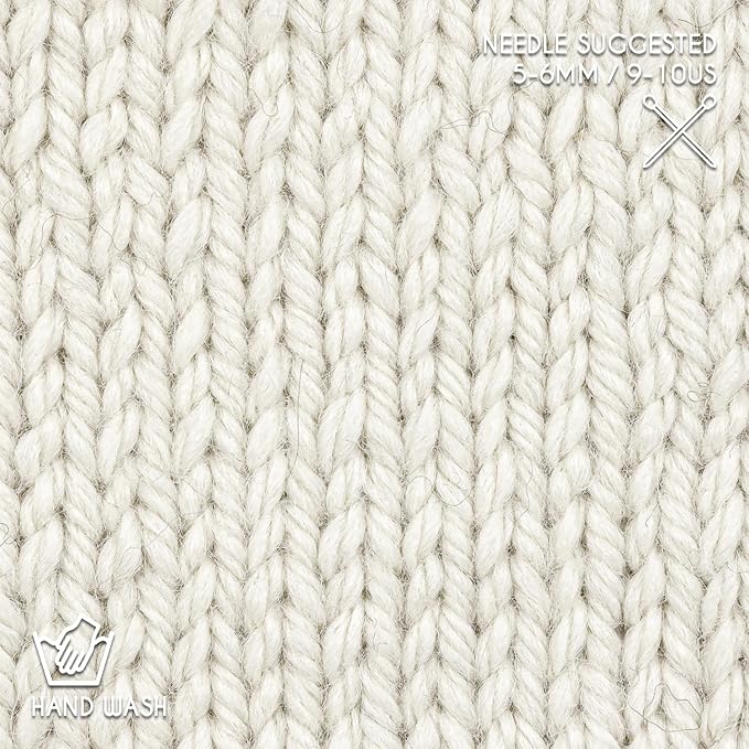 Bulky Set (6 x 1.75 oz) Super Soft Baby Alpaca Knitting Yarn Ecru 328 Yards