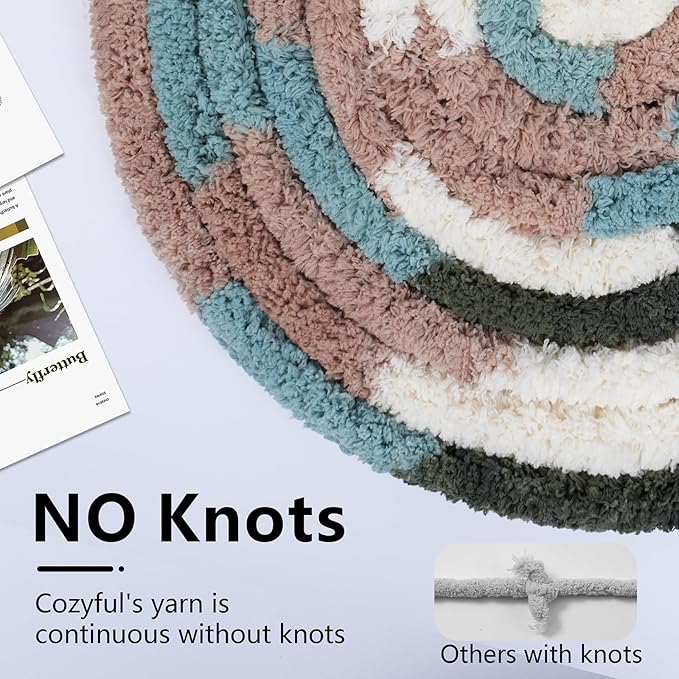 Chunky Yarn for Hand Knitting - #10 Chunky Chenille Blanket Yarn, Jumbo Big Thick Chunky Yarns for Crocheting, Tie Dye Bulky Knit Yarns, 8 Skein (25 yds 8 oz Each Skein), Forest&Teal&Coffee