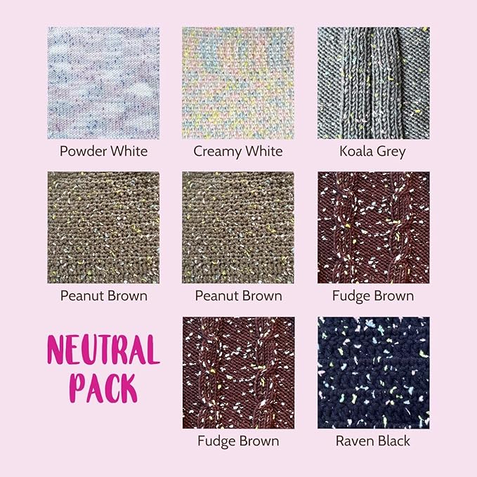 Tweed Twinkles Soft Baby Yarn for Crocheting, 8-Pack (696Yds / 400G), Free Patterns - Acrylic Baby Blanket Knitting Yarn with Flecks - Size 3 DK Light Worsted Weight - Neutral Pack