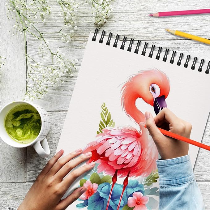osimig 10 pack sketch books 8.5" x 11", top spiral bound sketch pad, bulk sketchbook, 300 sheet total (68lb/100gsm), drawing paper pad, sketchbooks for kids & adults, art supplies
