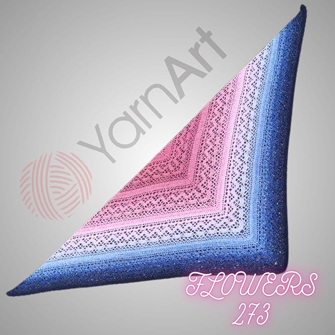 Yarn Art YarnArt Flowers Yarn 55% Cotton 45% Acrylic 250gr 1094yds Multicolor Cotton Yarn Rainbow Crochet Yarn Spring Summer - 1 Fine Sport Skein (273)