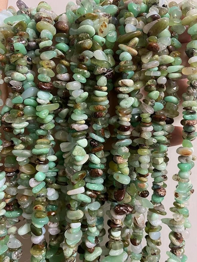 7-8mm Natural Chrysoprase Australia Jades Gemstone Chips Beads Healing Crystals Waist Bracelets Necklace Kit Irregular Stone DIY Crafts Design Jewelry Making