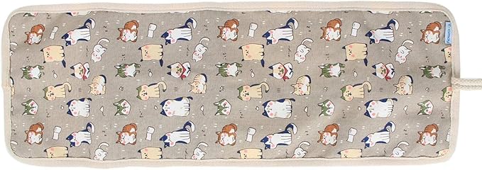 Teamoy Crochet Hook Case, Roll Bag Holder Organizer for Various Crochet Needles and Knitting Accessories, Cartoon Cats