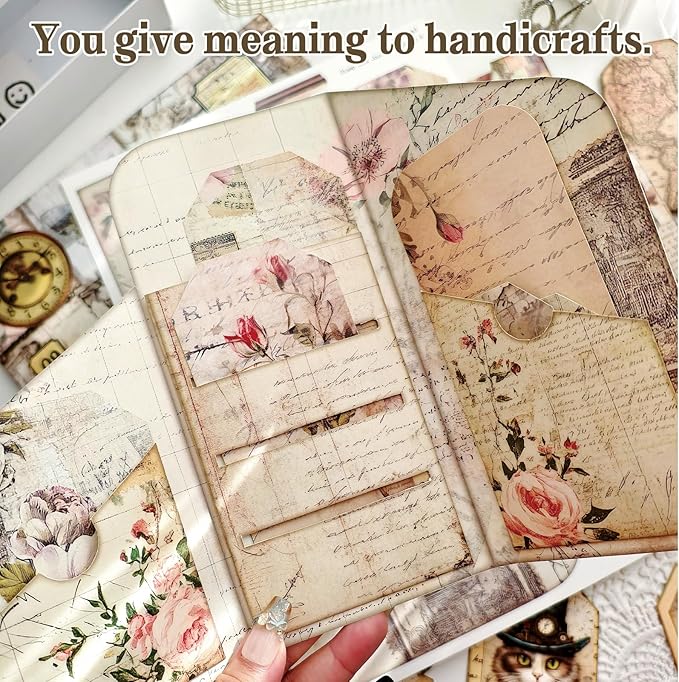 Junk Journal Supplies, Vintage Decorative Scrapbook Supplies for Junk Journal Card Making Picture Art Collage DIY