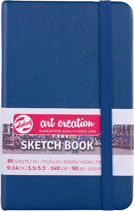 Talens Japan T9314-231M 452132 Art Creation Sketchbook, Drawing Notebook, 3.5 x 5.5 inches (9 x 14 cm), Navy Blue