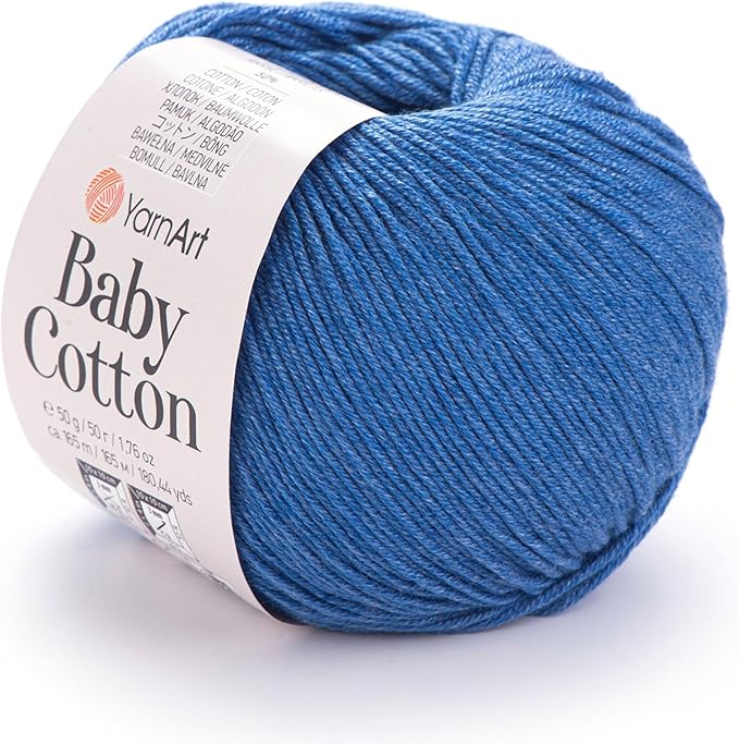 YarnArt Baby Cotton Yarn, 50% Cotton 50% Acrylic, 1.76 Oz, 180.44 Yds (1, 447)