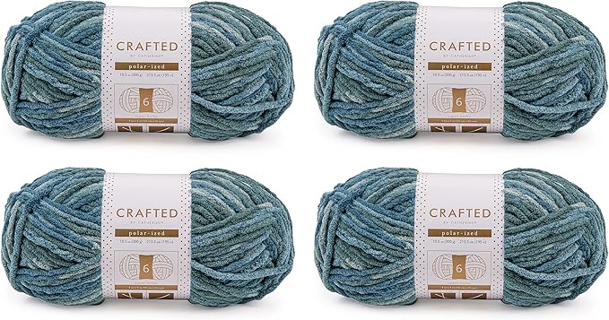 Crafted By Catherine Blanket Multi Yarn - 4 Pack (213 Yards Each Skein), Sea Multi, Gauge 6 Super Bulky