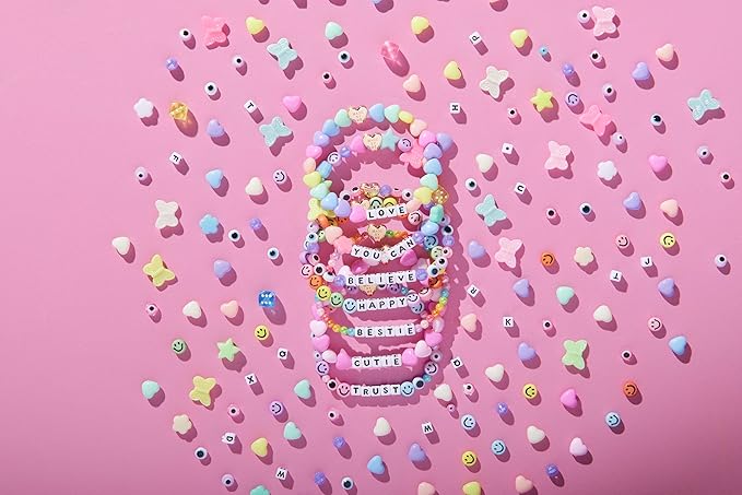 Little Words Project Bead Kit, DIY Bracelet Making Kit, Includes Colorful and Novelty Beads, Letter Blocks, String, Instruction Booklet & More, Fun & Creative Gift, Create Custom Bracelets