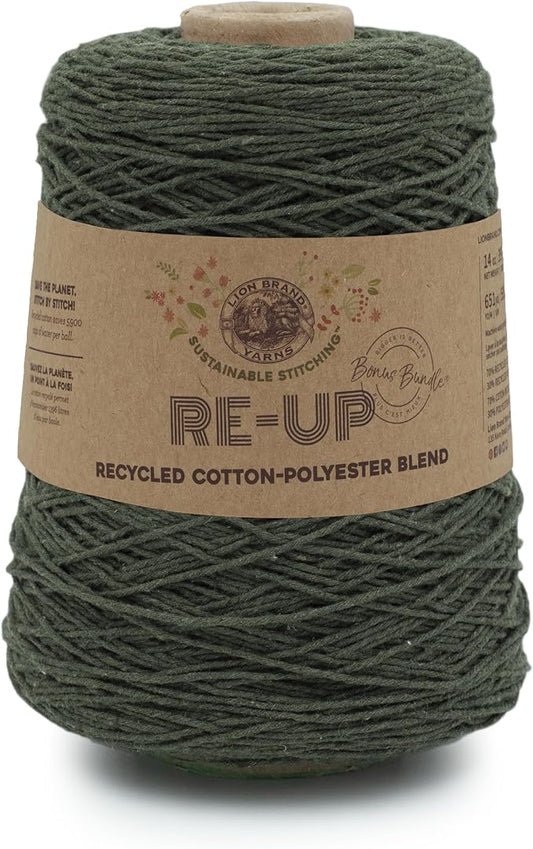 Lion Brand Yarn Re-Up Yarn Bonus Bundle, Everglade
