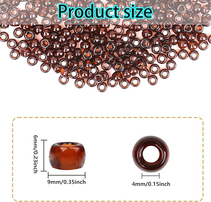 gmma brown transparent pony beads for bracelet plastic beads for jewelry making fall beads for friendship bracelets thanksgiving autumn beads for diy bracelet necklace party decoration supplies