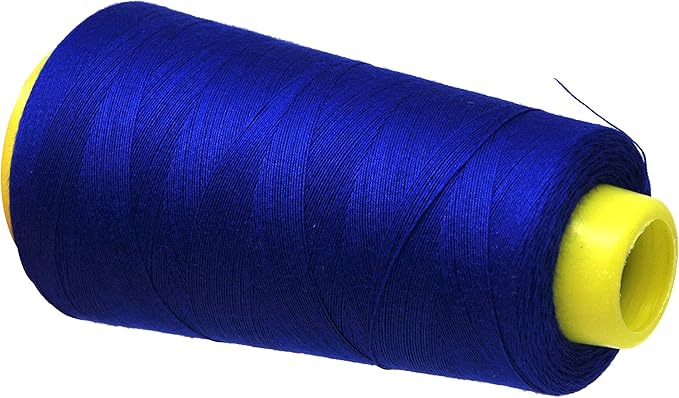 Mandala Crafts Royal Blue Thread Cones for Machine and Hand Quilting - 2400 Yds 50 WT Multiple Purpose Mercerized 100% Cotton Threads for Sewing Machine Serger Embroidery