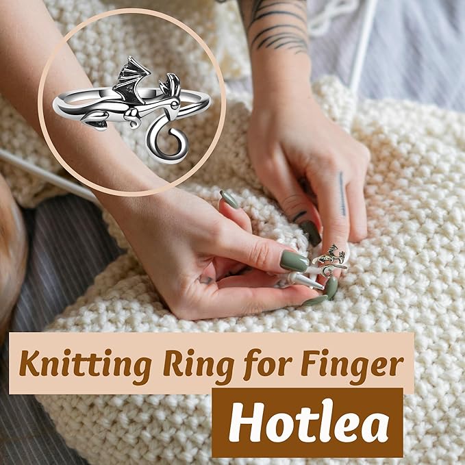 4 Pieces Crochet Ring for Finger Adjustable Yarn Tension Rings for Crocheting Yarn Guide Knitting Rings Crochet Tools