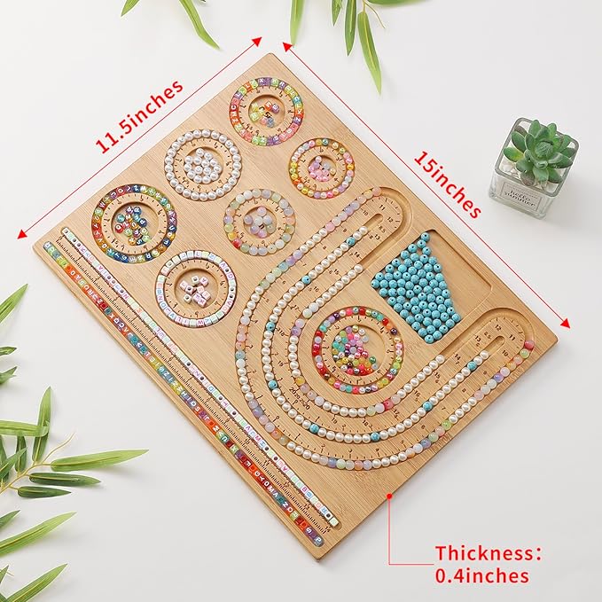 NOAVAOL Bead Boards for Jewelry Making, Combi Bamboo Beading Board for Jewelry Bracelet Making, Beading Trays Jewelry Design Mats for Necklace, Bracelet, DIY Design