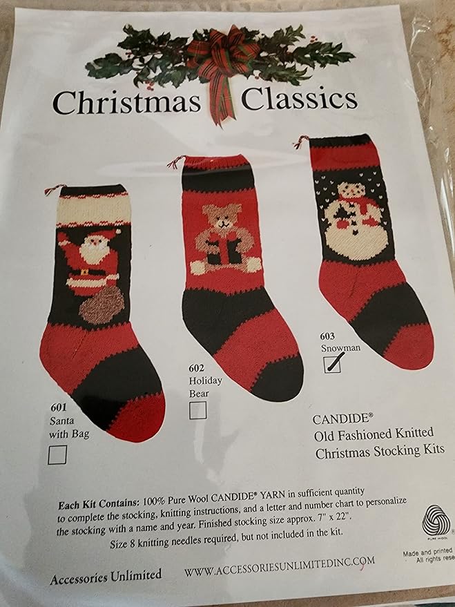 Christmas Stocking Knitting Kit - Snowman