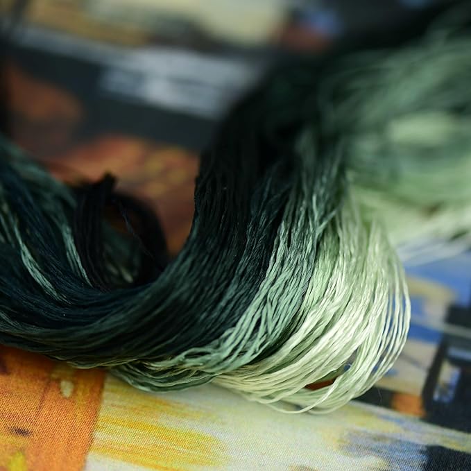 Natural 100% Silk Thread, Handmade Embroidery Thread Silk Floss 9 Colors 110m Each (43)