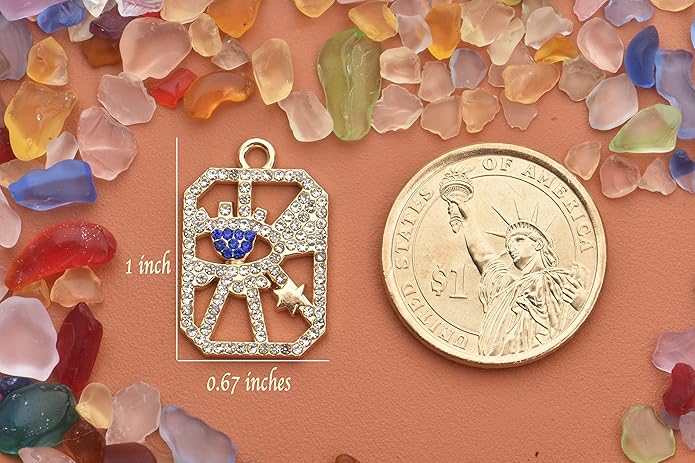 Pack of 20 Rhinestone Charms Gold Plated Pendants Pave Crystal Accessories for Necklace Bracelet Jewelry Making DIY Crafting