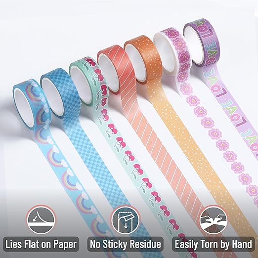Mr. Pen- Washi Tape Set, 21 Rolls, Assorted Sizes, Pastel Bliss, Washi Tape for Journaling