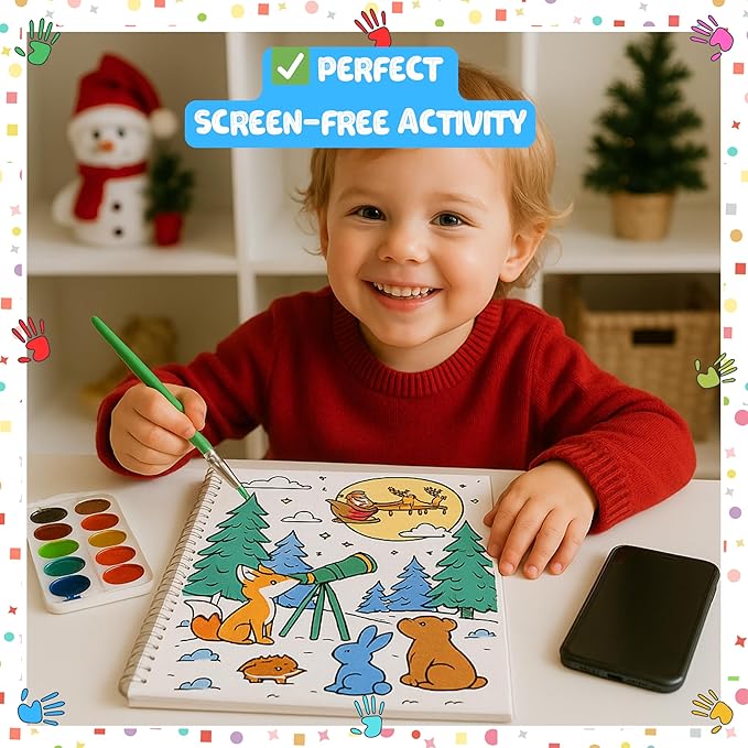 Winter Woodland Coloring Book for Toddlers Ages 3+ – Cute Animals, Snowy Forest Fun, and Easy Holiday Coloring Pages – Thick 199 GSM Paper – Spiral Bound – 8.5x11 in
