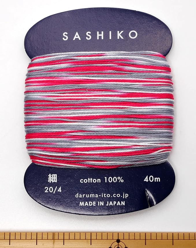Yokota Daruma Sashiko Thread Single and Variegated Color (Morning Glory, Thin 40M Card)