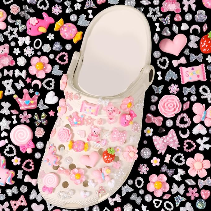 330 Pcs Junk Case Charms Kit, Junk Charms for Cases, Junk Phone Case Charm, Junk Case Kit Pink Charm Bulk Mixed Cute Slime Charms Set for DIY Crafts, Scrapbooking, Jewelry Making-S1
