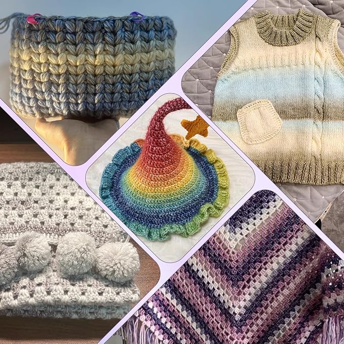 Cake Yarn for Crocheting,Colorful Crochet Yarn 3x100g 60% Cotton 30% Acrylic 10% Wool,Soft Fluffy Gradient Ombré Cotton Yarn for Crocheting Sweater,Blanket,Glove