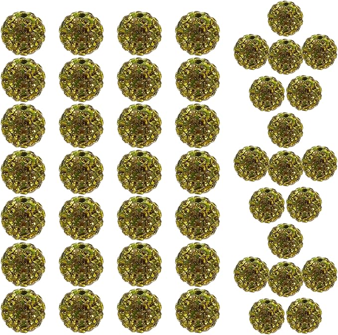 St. Patrick's Day Rhinestone Beads for Baseball Necklace-St. Patrick's Day Disco Ball Bead Rhinestone Clay Beads for Earring Jewelry Making,Necklace Bracelet,DIY Craft Supplies(200 pcs Army Green)