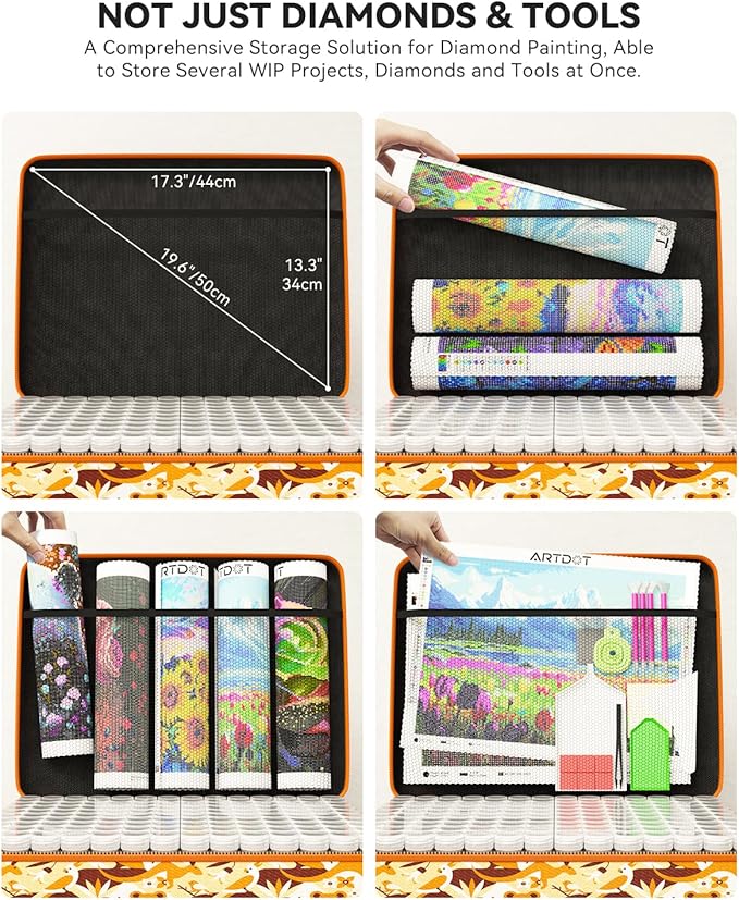 ARTDOT 420 Slots Storage Container for Diamond Art Kits for Adults,Portable Bead Storage Boxes for Diamond Painting Accessories and Tools