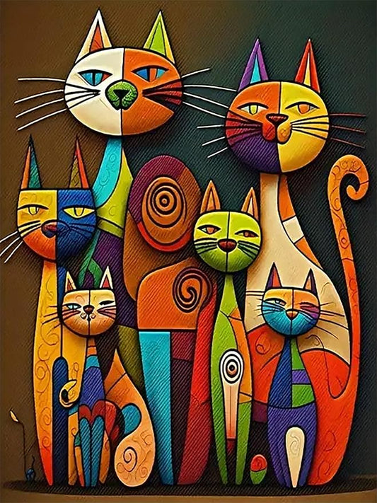 mrpwnle Cat Diamond Painting Kits for Adults Beginners, DIY Cute Cat Diamond Art Kits for Adults 5D Full Drill Diamond Art Dots Gem Paintings Kit for Festival Home Wall Decor 12x16inch