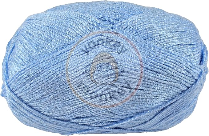 10-Pack of Yonkey Monkey 500 Grams Yarn - 70% Rayon derived from Bamboo, 30% Cotton - Imported - Light Blue 9001